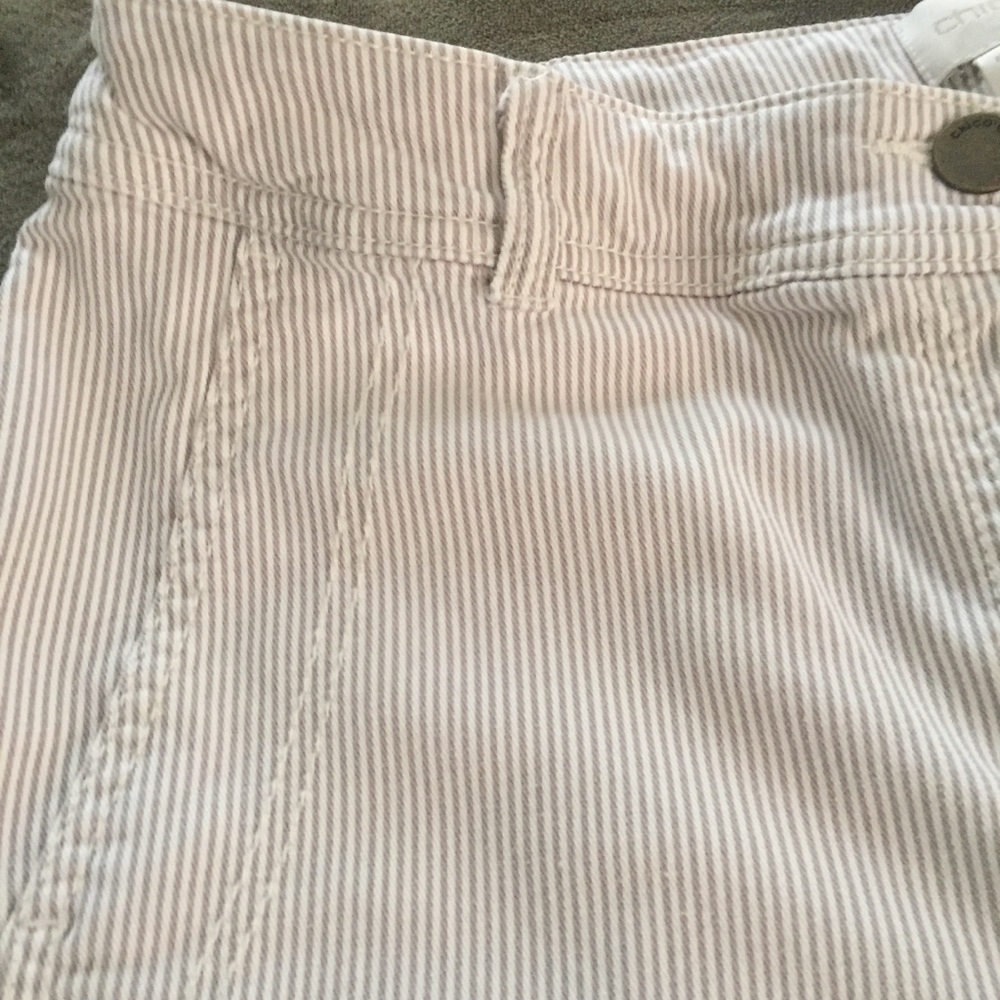 Chico’s Tan & White Striped Jeans